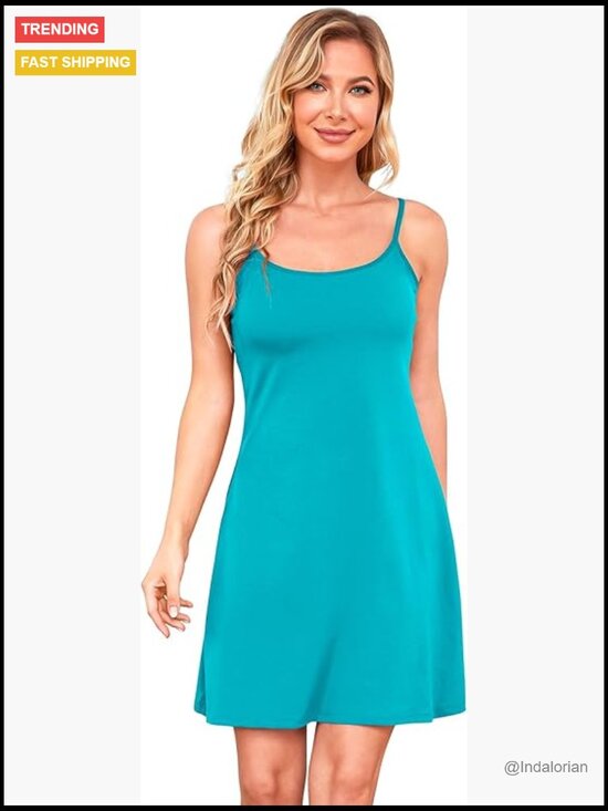 Other - Slip Dress with Built in Bra Cotton Nightgown Nightdress Beach Sleepwear